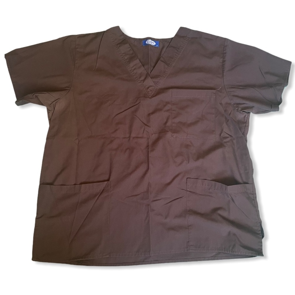 Factory Uniform Plain Brown Scrub Top